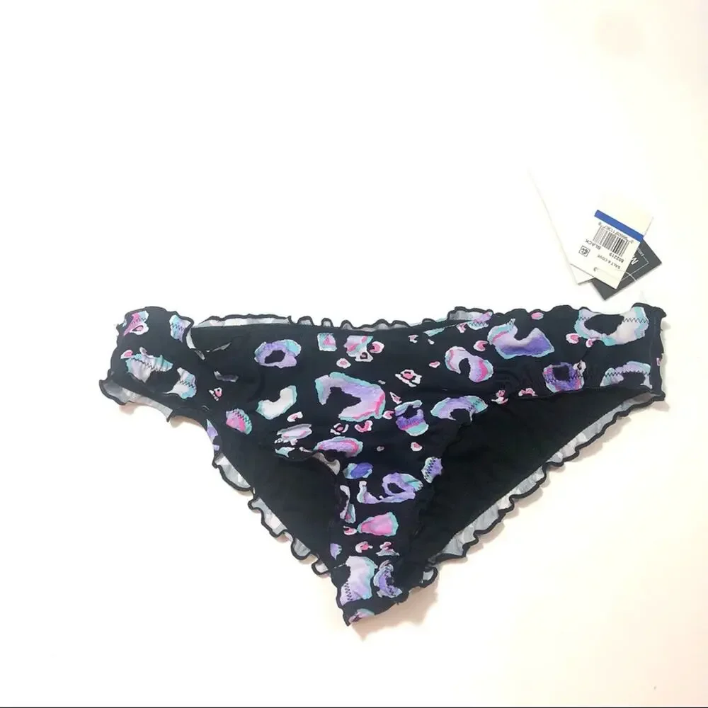 Salt+Cove Animal print ruffled bikini swim bottom